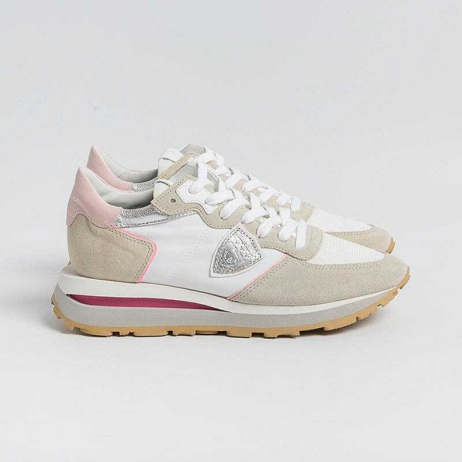 Clearance Philippe Model Paris Philippe Model -Sneakers Tkld Wp02 - Tropez Haute - Blanc Rose