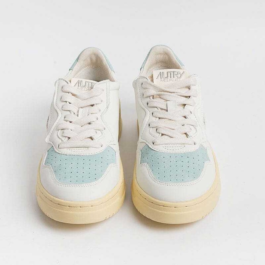 Wholesale AUTRY - Collezione donna Autry - Aulw Sl02 - Sneakers Low Wom Suede Leat - Bianco Turchese