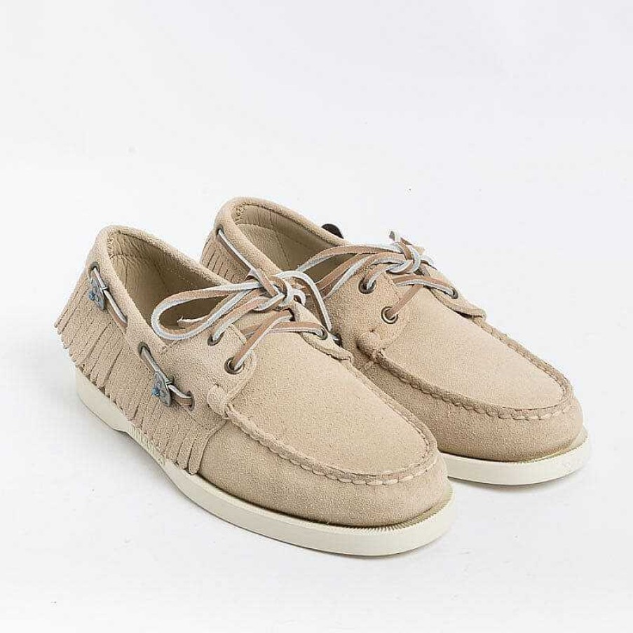 Wholesale Sebago Sebago - Portland Suede Fringes - Scarpa Da Barca - 741148W - Beige Camel