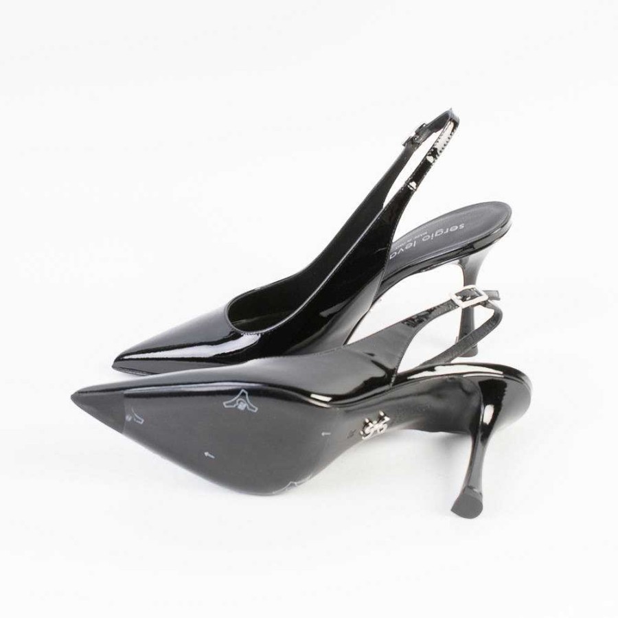 Clearance SERGIO LEVANTESI Sergio Levantesi - Sling Back - Daria - Paint Nero