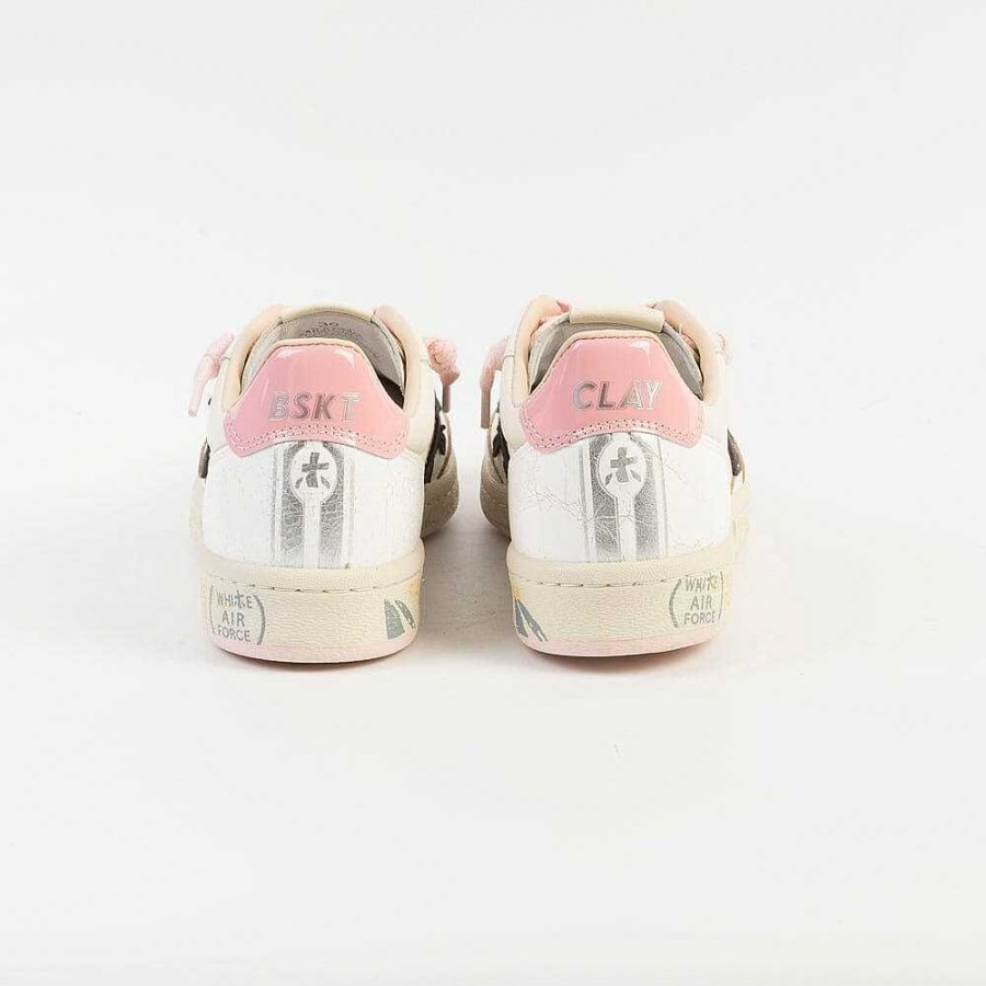 Online Premiata Premiata - Sneakers - Clay 6783 - Bianco Rosa