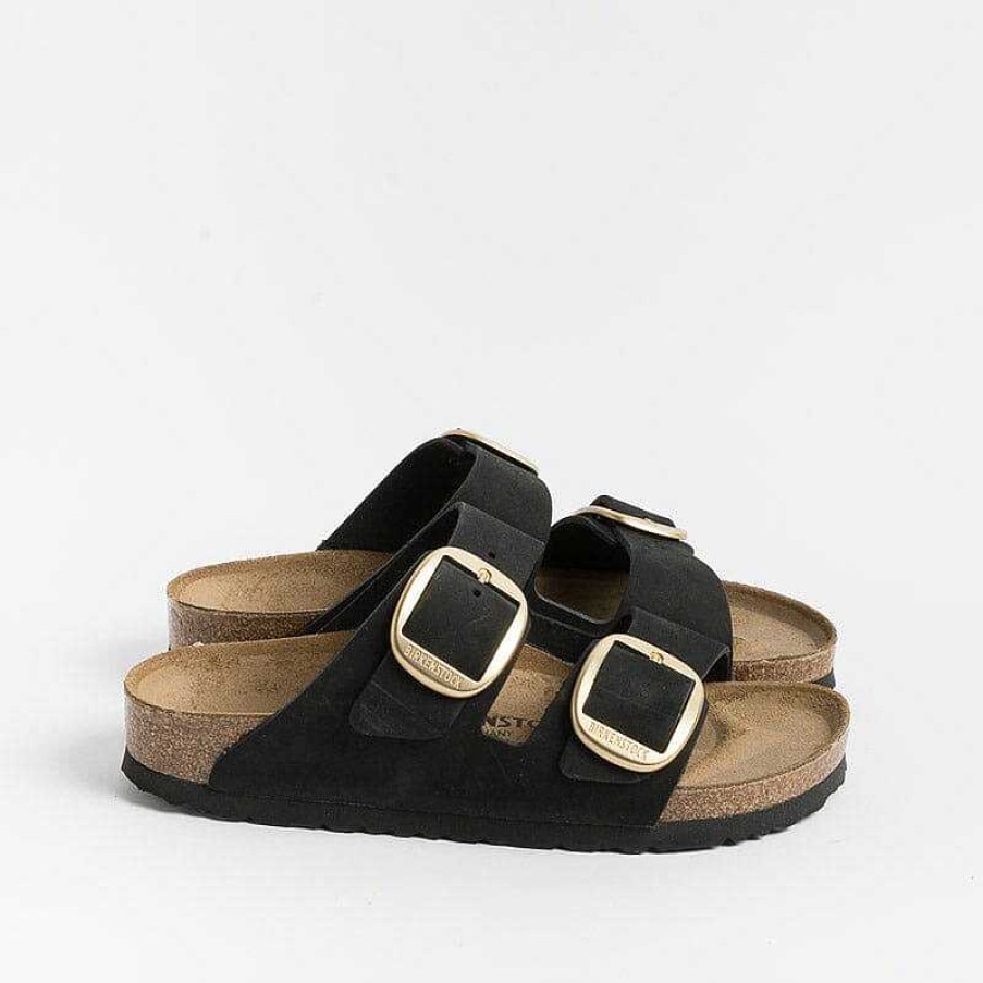 New BIRKENSTOCK Birkenstock - Sandali Bassi 1023290 - Arizona Big Buckle - Nabuk Nero Oro