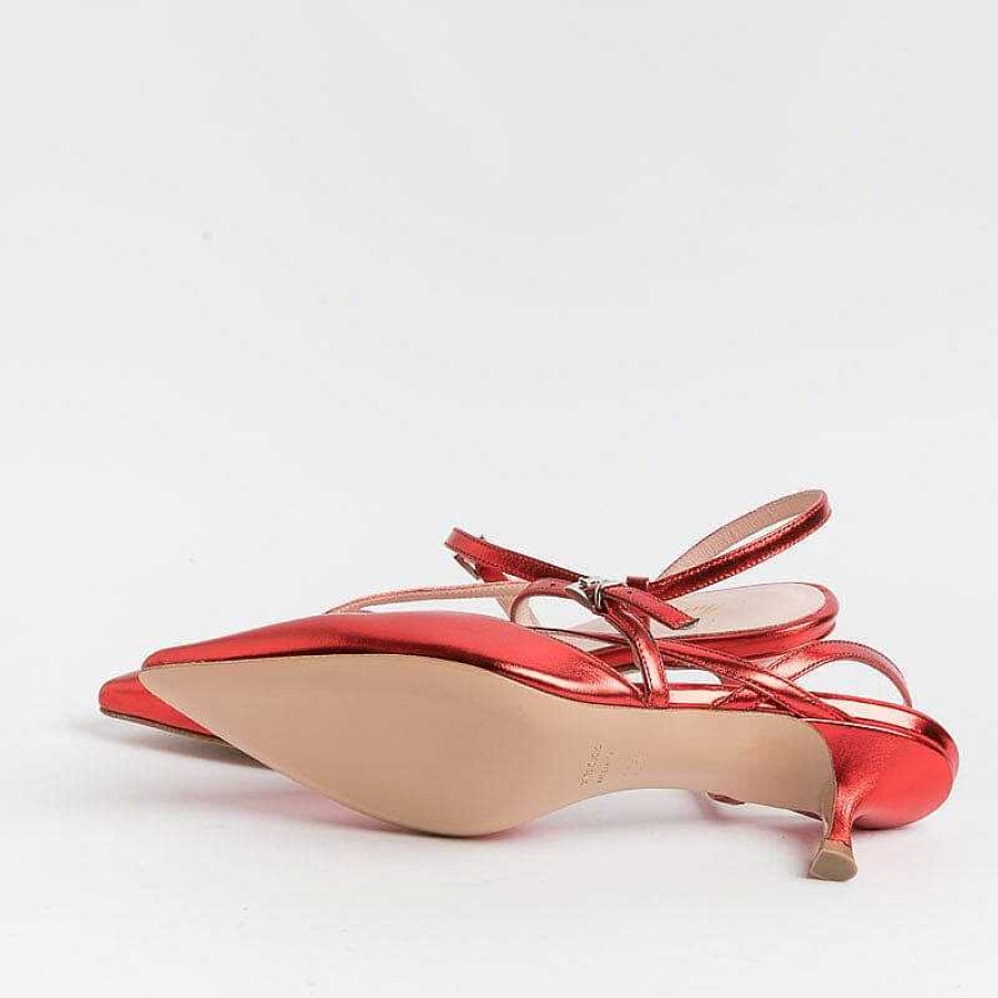 Clearance Anna F. Anna F. - Sling Back 1318 - Laminato Rosso