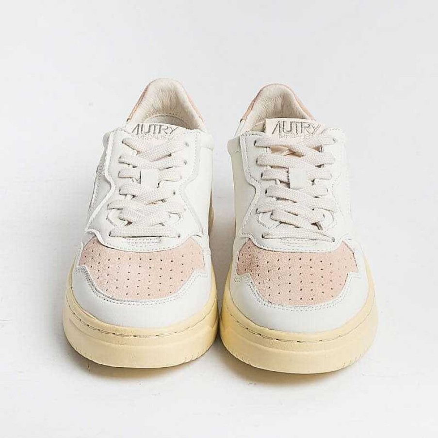 Online AUTRY - Collezione donna Autry - Aulw Sl03 -Sneakers Low Wom Suede Leat - Bianco Rosa