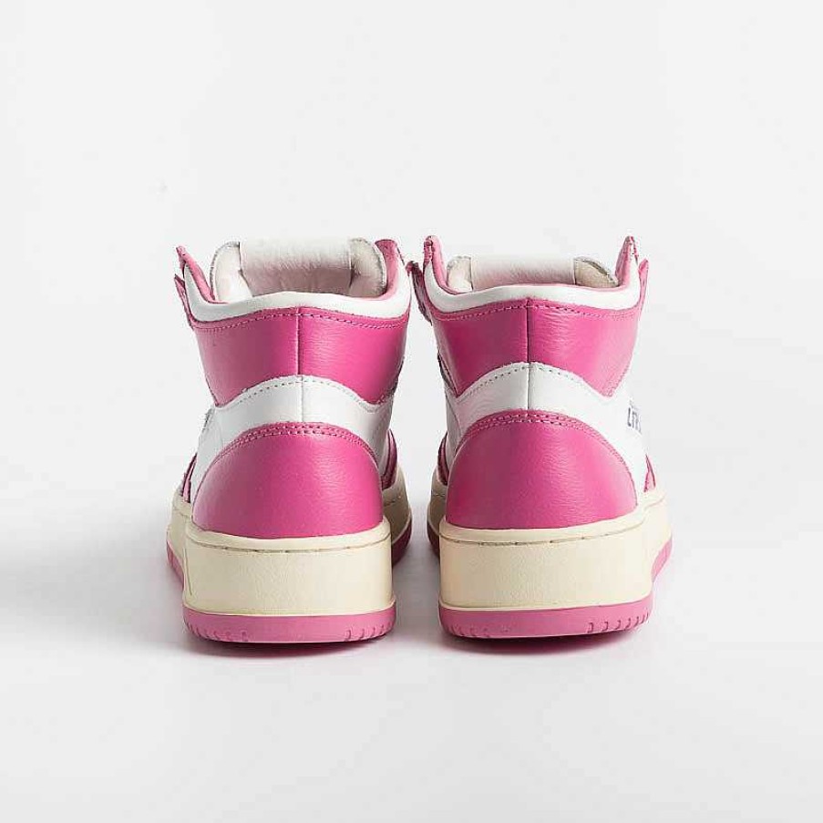 Best AUTRY - Collezione donna Autry - Aumw Wb14 - Sneakers Mid Wom Leat - Rosa Bubble