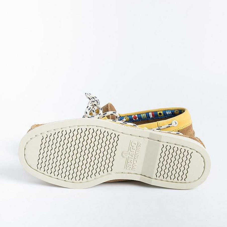 Hot Sebago Sebago - Docksides Portland Suede - Scarpa Da Barca - 7111Mkw - A4R - Yellow Gold