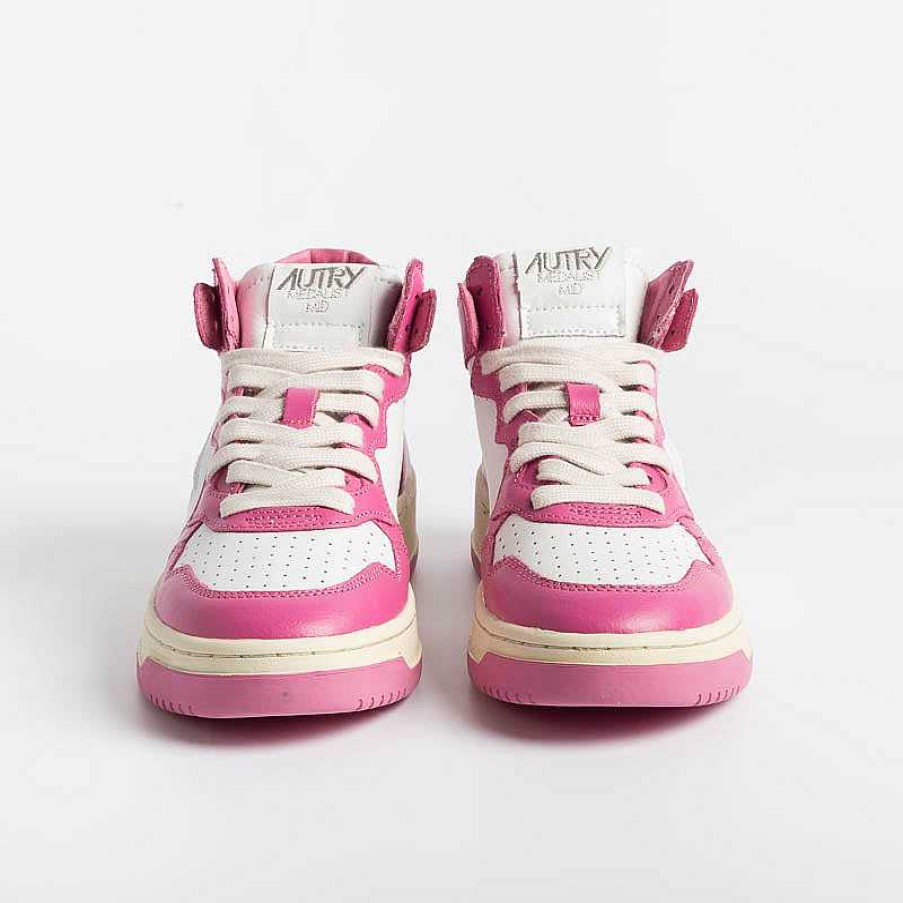 Best AUTRY - Collezione donna Autry - Aumw Wb14 - Sneakers Mid Wom Leat - Rosa Bubble