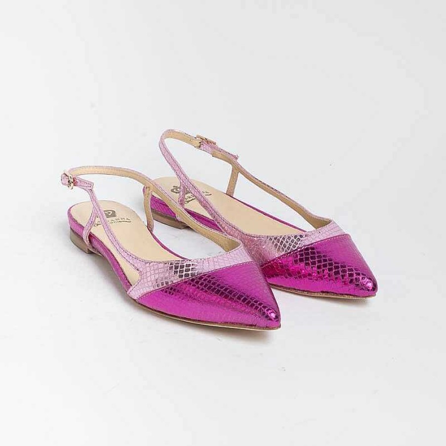 Wholesale L'Arianna L' Arianna - Sling Back - Ch2006 - Serpente Laminato Fuxia