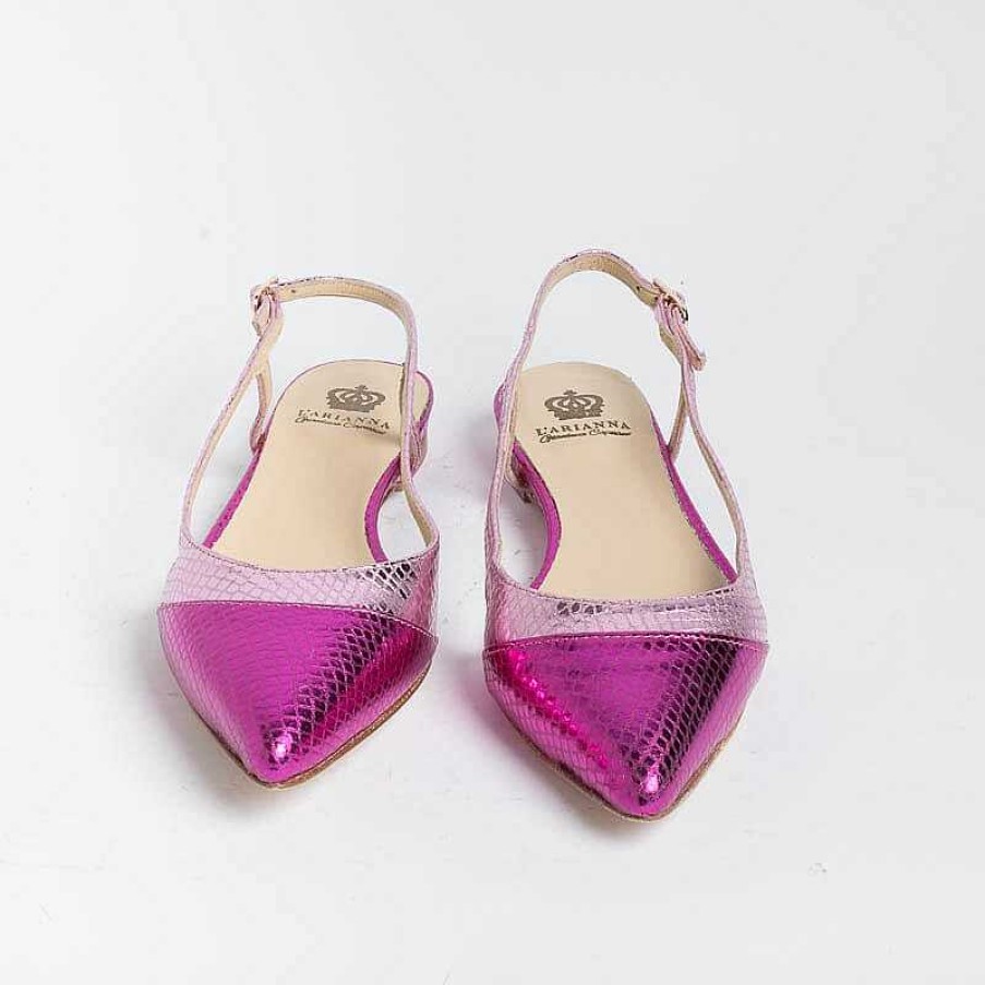 Wholesale L'Arianna L' Arianna - Sling Back - Ch2006 - Serpente Laminato Fuxia