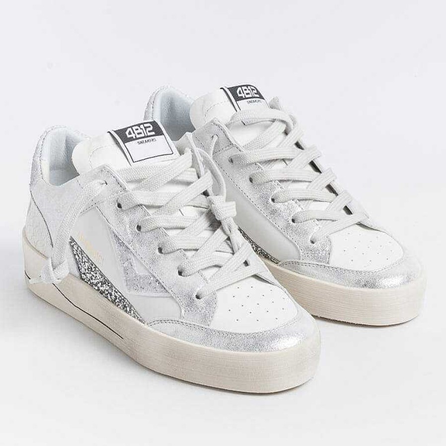 Clearance 4B12 4B12 - Sneakers - Kyle D858 - Bianco Silver Donna