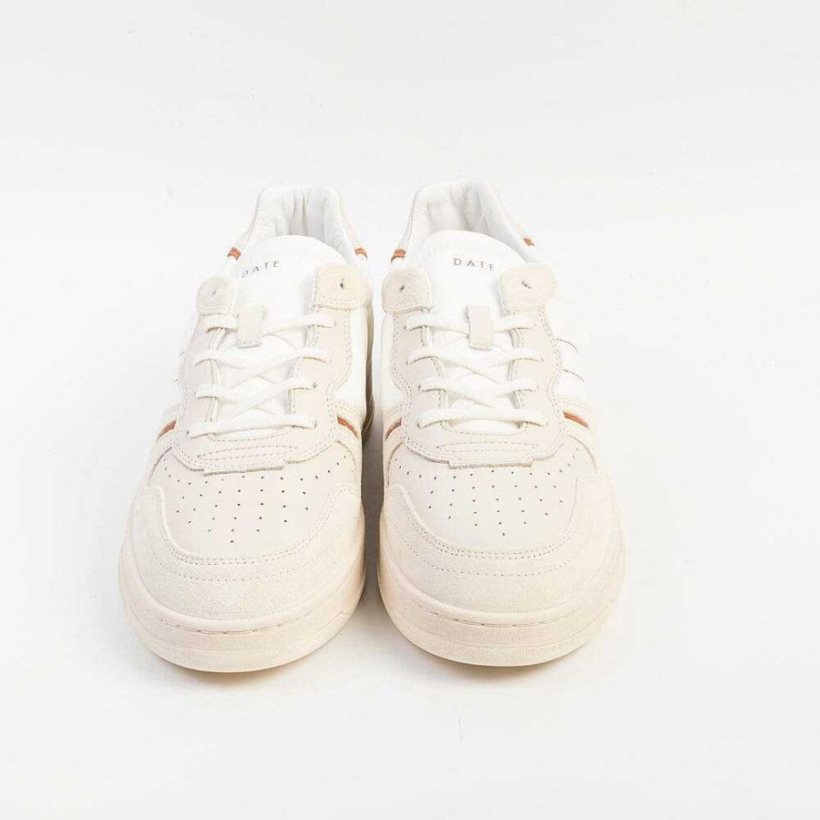 Online DATE Date - Sneakers - Court 2.0 - Nylon White Cuoio