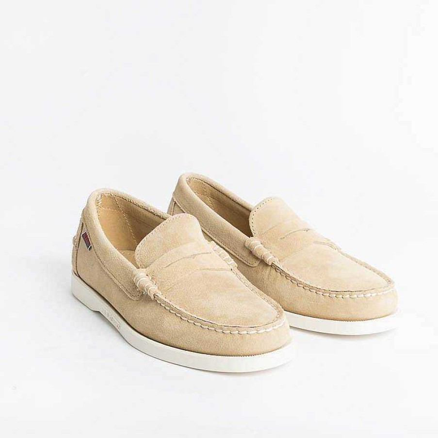 New Sebago Sebago - Docksides Portland Waxed - Scarpa Da Barca - 7111Msw - Beige Camel